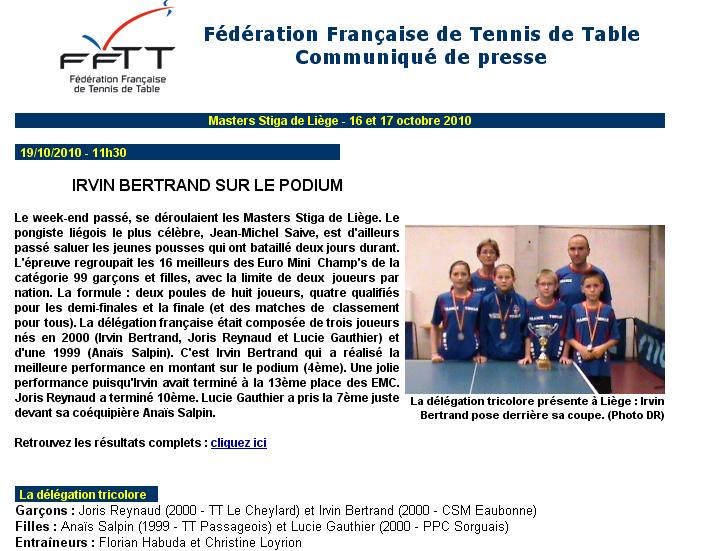 masters de lige 2010